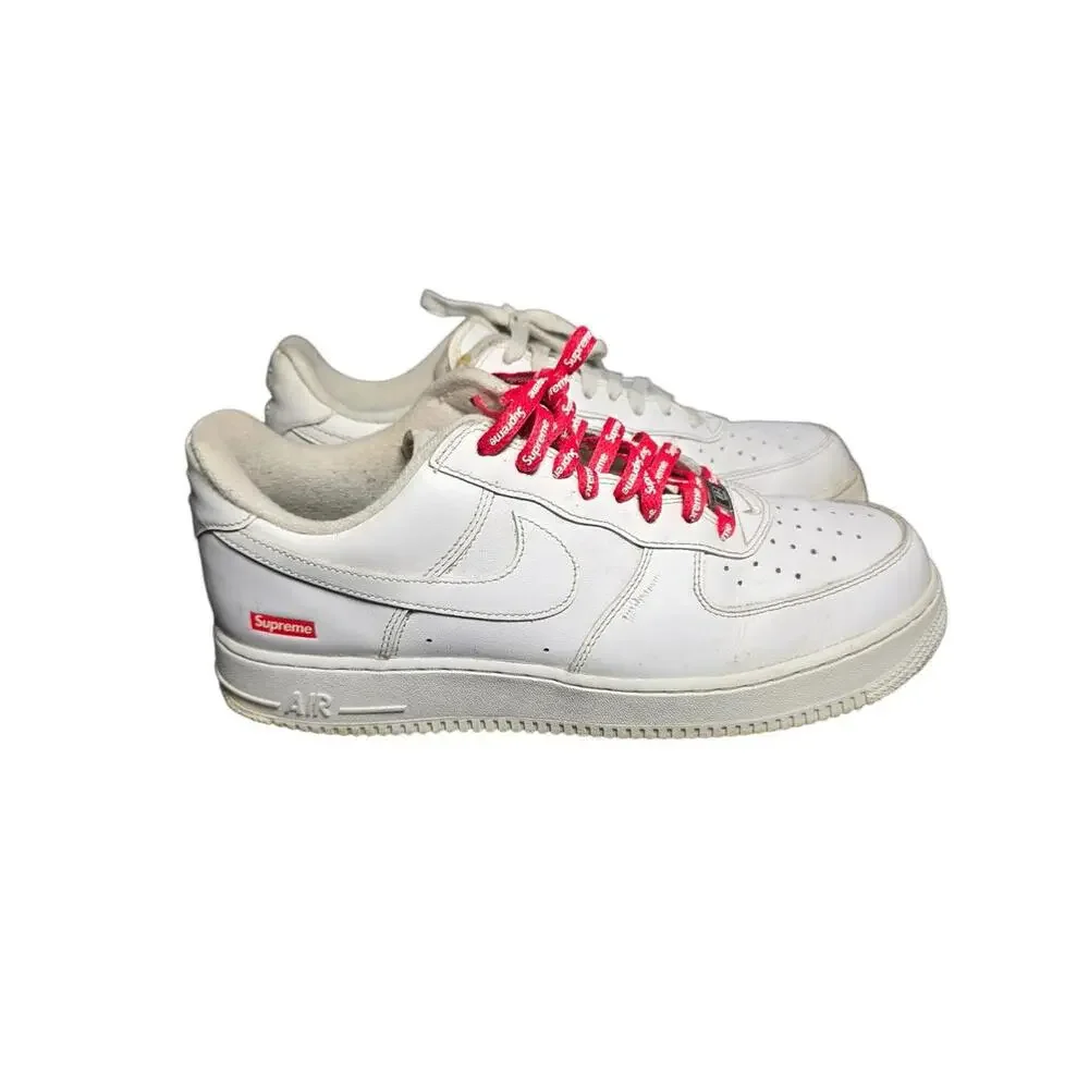 Size 10.5 - Nike Air Force 1 x Supreme Low Box‎ Logo White SB11